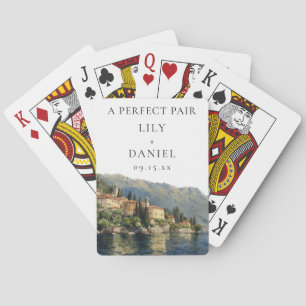 Lake Como Italy Wedding Perfect Pair Favour Playing Cards