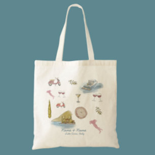 Lake Como Italy wedding Watercolor  Large Tote Bag