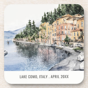 Lake Como Northern Italy Watercolor Italian Travel Coaster