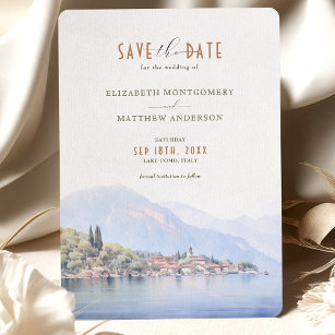 Lake Como Serenity Watercolor Save the Date Invitation