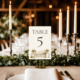 Lake Como Table Number Card