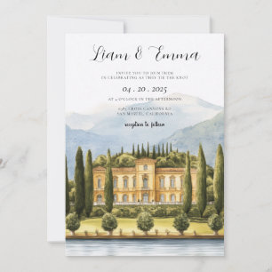 Lake Como Villa del Balbianello Wedding Invitation