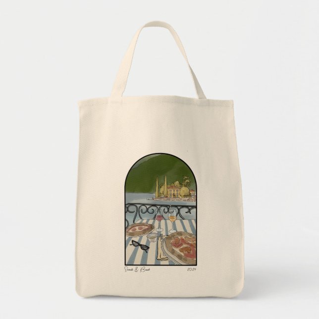 Lake Como Wedding welcome bags. Wedding Favours. Tote Bag (Front)