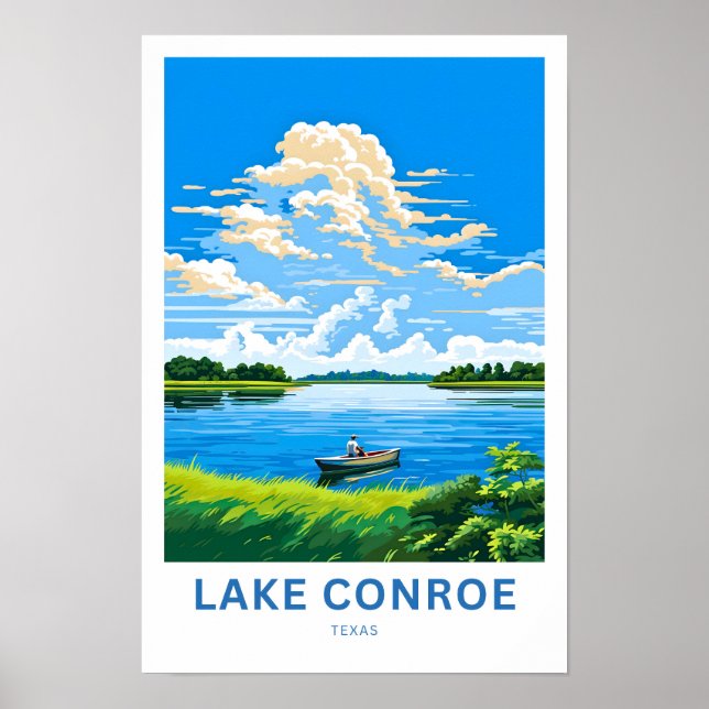 Lake Conroe Texas Travel Print (Front)