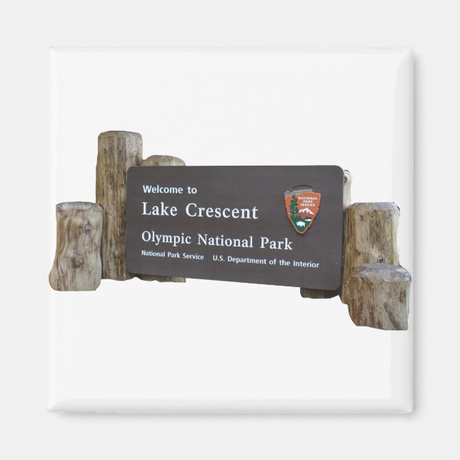 Lake Crescent Olympic National Park entry sign Magnet (Front)