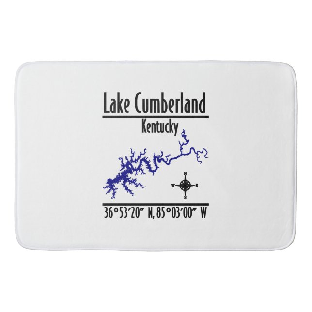 Lake Cumberland Kentucky Shoreline Map Coordinates Bath Mat (Front)