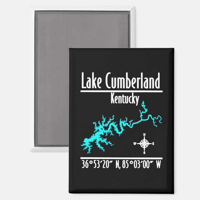 Lake Cumberland Kentucky Shoreline Map Coordinates Magnet (Front/Back)