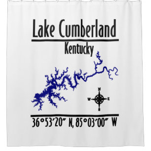 Lake Cumberland Kentucky Shoreline Map Coordinates Shower Curtain