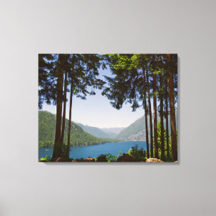 Lake Cushman Summer 3-Panel Canvas Print