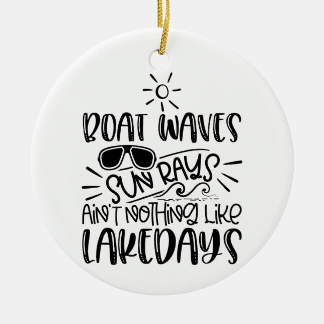 **LAKE DAYS** CHRISTMAS CERAMIC ORNAMENT (Front)