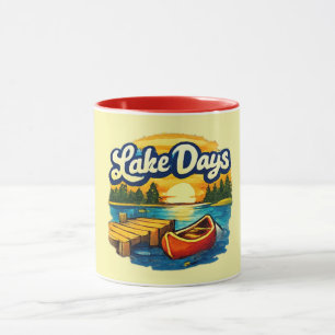 Lake Days Retro Sunset Mug