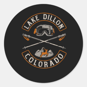 Lake Dillon Colorado Mountains Biker Patch Backpri Classic Round Sticker
