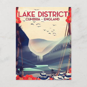 Lake district, Cumbria Travel poster Postcard