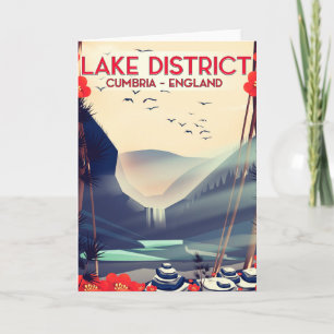 Lake District Cumbria Vacation poster Holiday Card