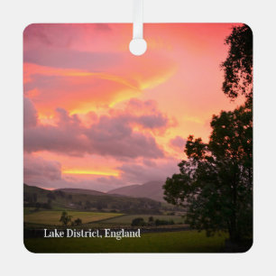 Lake District England Sunset Metal Tree Decoration