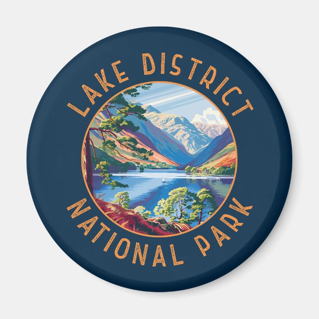 Lake District National Park England Distressed Magnet (Front)
