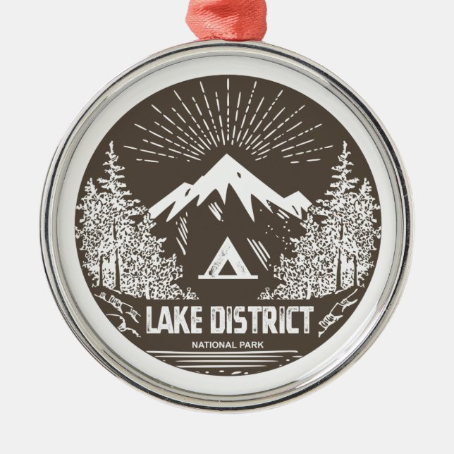 Lake District National Park Metal Tree Decoration (Front)