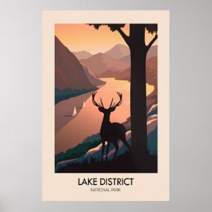 Lake District National Park Modern Travel Poster