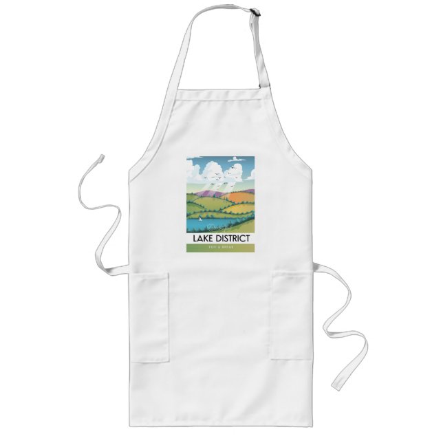 Lake District travel poster. Metal Print Long Apron (Front)