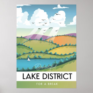 Lake District travel poster. Poster