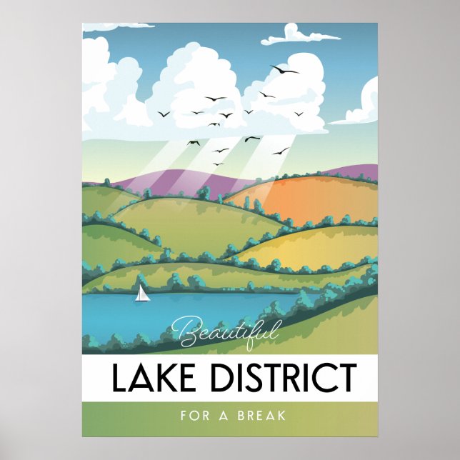 Lake District travel poster. Poster (Front)