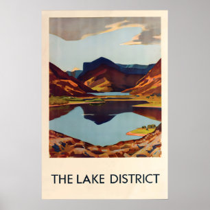 Lake District Travel Poster Vintage Cumbria