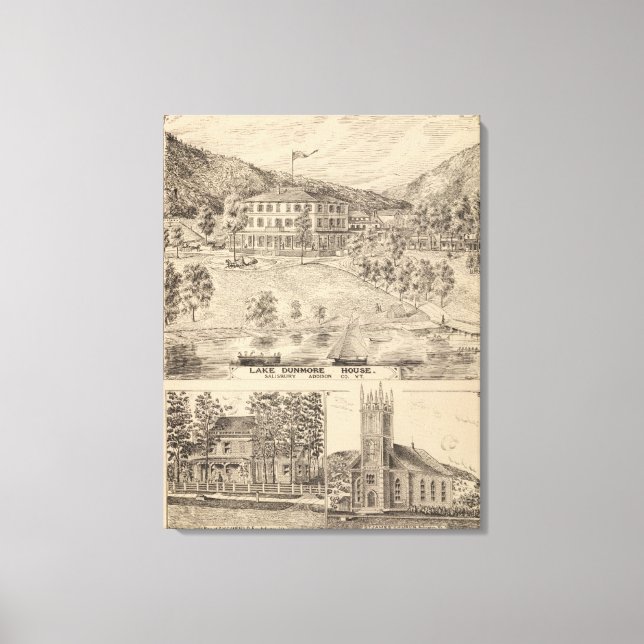 Lake Dunmore House in Salisbury Canvas Print (Front)