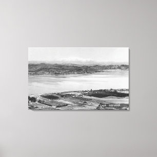 Lake Elsinore, CA Aerial Town and Lake View Canvas Print