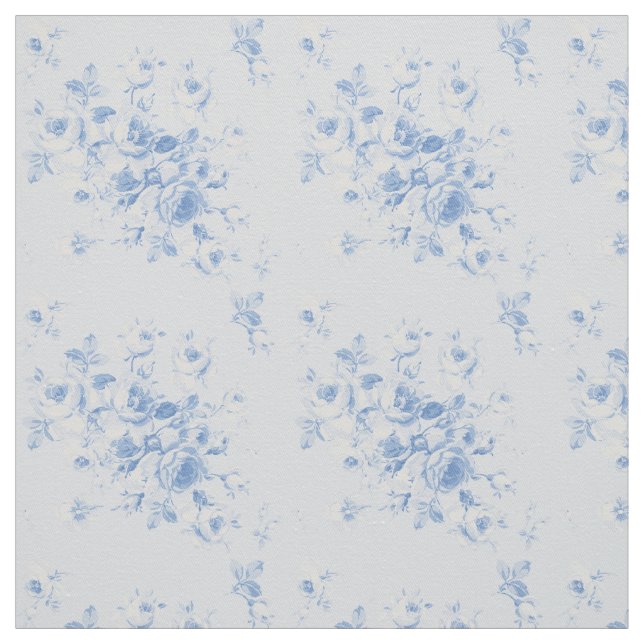 Lake Emily Summer Roses blueberry Cotton Twill Fabric (Swatch)