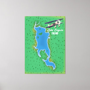 Lake Engure Finland map Canvas Print