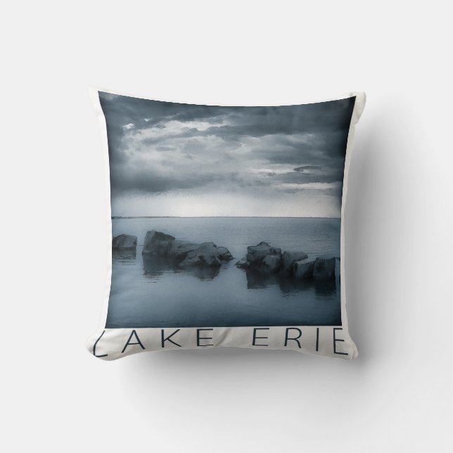 Lake Erie - Clouds and Rocks Cushion (Front)