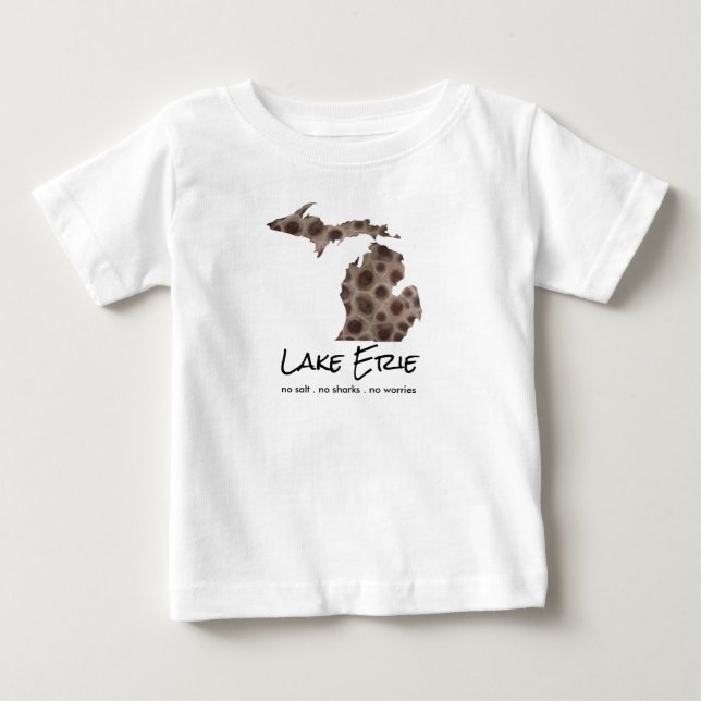 Lake Erie  - humour - Petoskey stone design Baby T-Shirt (Front)