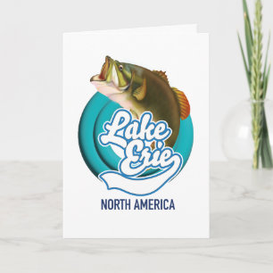 Lake Erie North America fishing logo Holiday Card