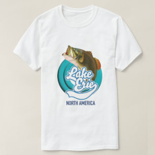 Lake Erie North America fishing logo T-Shirt