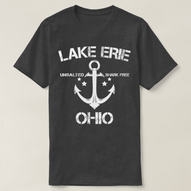 LAKE ERIE OHIO Funny Fishing Camping Summer Gift  T-Shirt (Design Front)