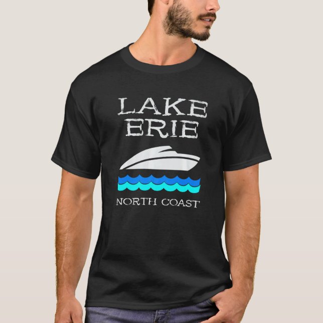 Lake Erie Speed Boat Souvenir Boating North Coast T-Shirt (Front)