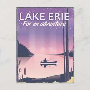 Lake Erie travel poster Postcard