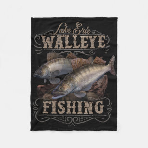 Lake Erie Walleye Fishing Fisherman  Fleece Blanket