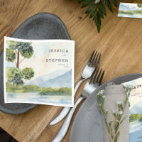 Lake Evergreen Watercolor Personalised Wedding
