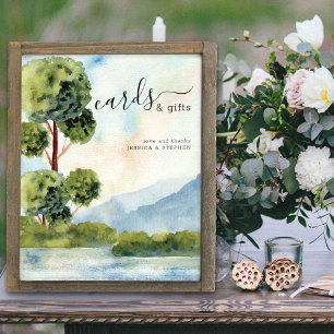 Lake Evergreen Watercolor Wedding Cards & Gifts Poster