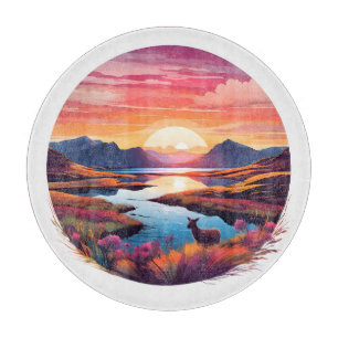 Lake Ewe Sunset In Scotland Cutting Board