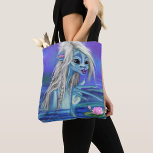 Lake Fairy and Water Lilies Tote Bag Fantasy
