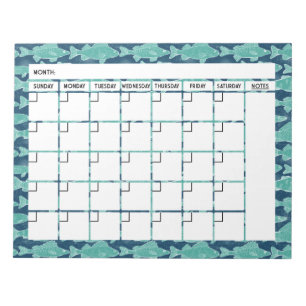 Lake Fish Calendar Notepad