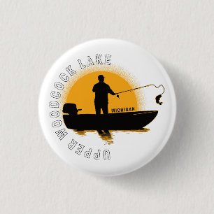  Lake Fishing Michigan 3 Cm Round Badge