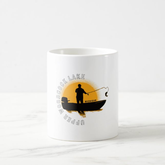  Lake Fishing Michigan Coffee Mug (Center)