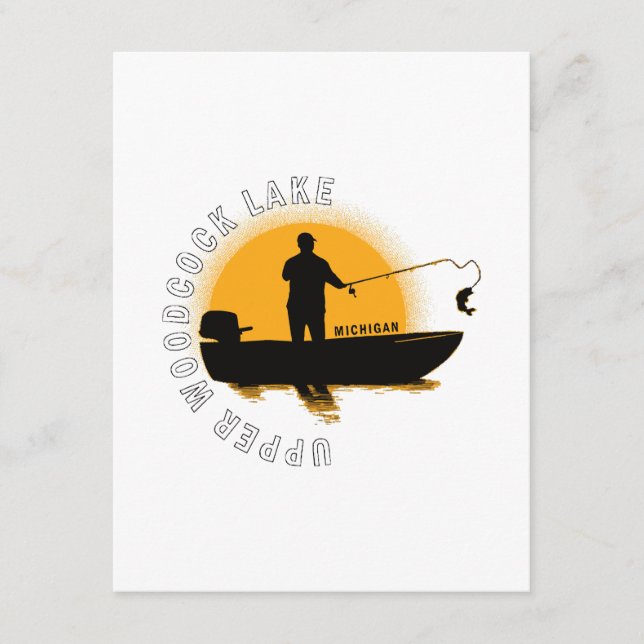  Lake Fishing Michigan Enclosure Card (Front)