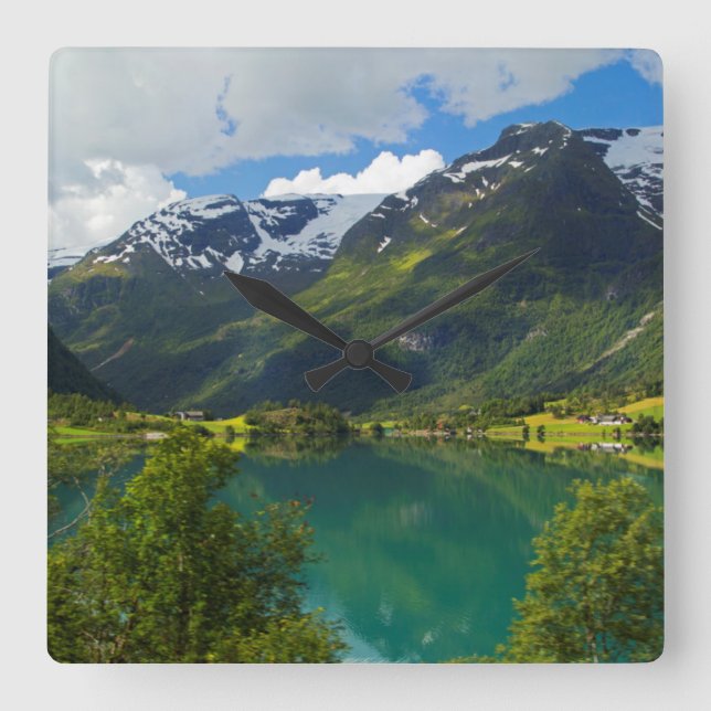 Lake Floen scenic, Norway Square Wall Clock (Front)