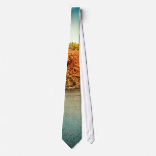 Lake Forest Trees Water Men's Tie