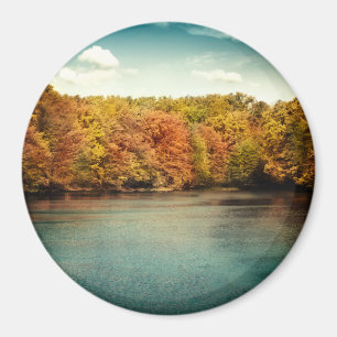 Lake Forest Trees Water Monogram Initial Magnet