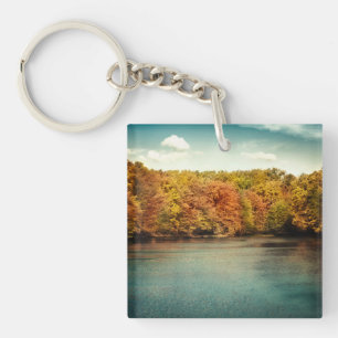 Lake Forest Trees Water Safar Key Chain